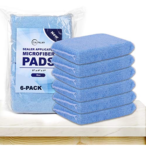 Professional Microfiber Sealer Applicator Pad – The Perfect Tool to Apply Sealer to All Natural Stone and Tile Like Marble, Granite, Concrete & Slate (Blue) - color: Blue, size: 6 Pads