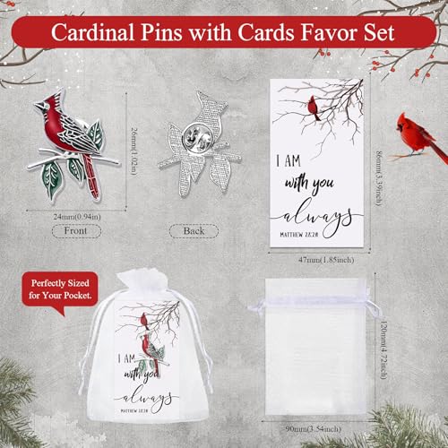 Geosar 150 Pcs Cardinal Pins Bulk Funeral Favors for Gifts, Fashion - style: Fashion