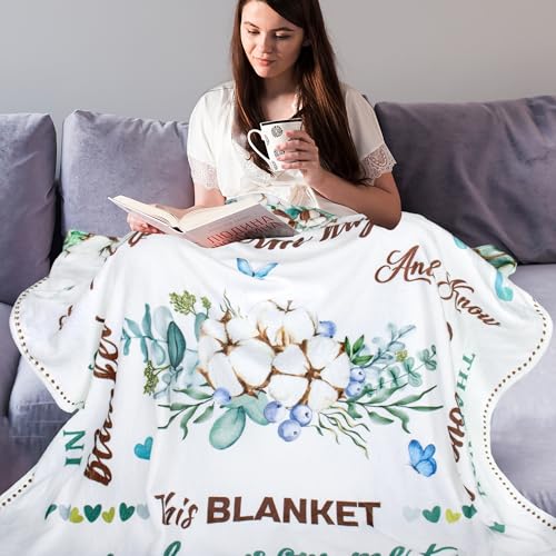 Get Well Gifts for Women, Inspirational Gifts for Women, Sympathy Gift, Thinking of You Gifts, Birthday Gifts for Woman, Feel Better After Surgery, Healing Blanket Throw 50“x60” - color: Warm Hug
