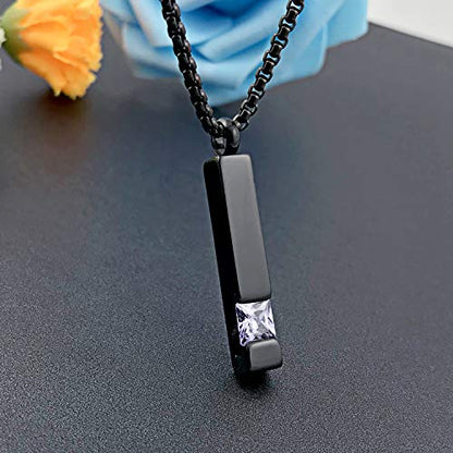 YOUFENG Urn Necklaces for Ashes Birthstone Cube Urns for Human Ashes Memorial Cremation Urn Locket Keepsake Ashes Jewelry - style: June