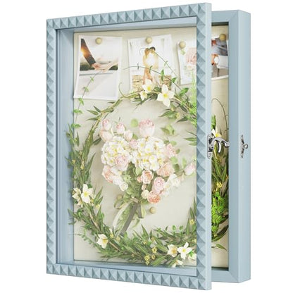SZQINJI Shadow Box Frame 11x14 Deep Diamond Shape Display Cases, Blue - color: Blue, size: 11x14