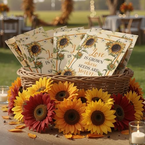 Seed Needs Sunflower Seed Packet Gift Favors for Weddings & Bridal Showers - size: 30 Packs, style: FAV-001