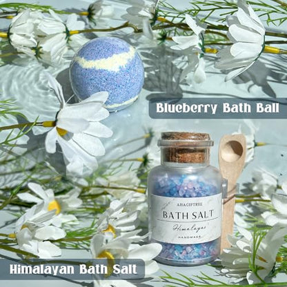 AHAGIFTREE Gift Baskets for Women,11PC Care Package,Think of You, surgery recovery gifts for women,Get Well Soon After Surgery,Birthday Gifts,Thank You,Sympathy Gift Baskets - color: Blue
