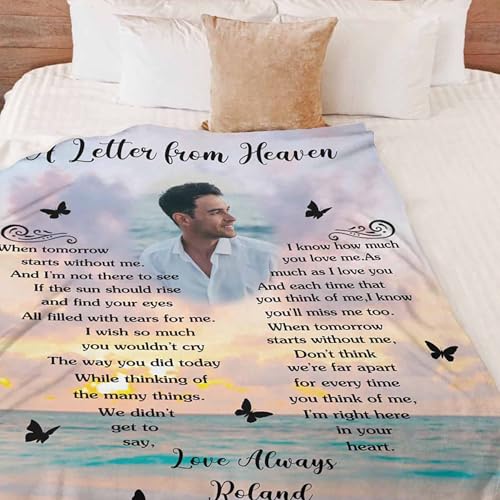 Customized Memorial Blankets with Photos for Loss of Mother Dad Grandma Grandpa Made in USA - color: New Design 16