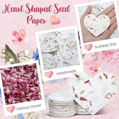 Dunzoom 100 Pcs Handmade Wildflower Seed Paper Tags,Heart & Butterfly Shape - style: Heart & Butterfly Shape