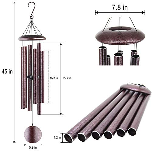 ASTARIN Wind Chimes Outdoor Deep Tone - size: 45" Bronze