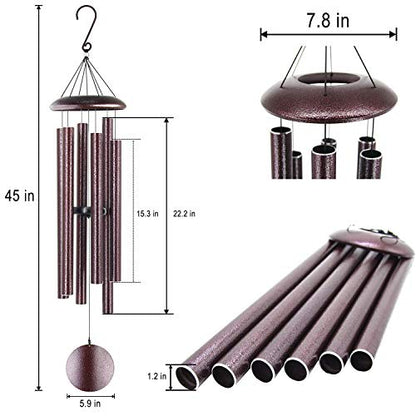 ASTARIN Wind Chimes Outdoor Deep Tone - size: 45" Bronze