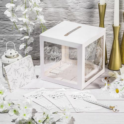 Pajean 50 Pcs Greenery Share a Memory Card, Celebration of Life Cards Box - color: White