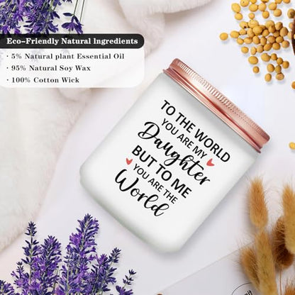Daughter Birthday Gifts - Valentines Day Mothers Day Christmas Gift for Daughter from Mom, Dad - Lavender Scented Candle - color: Daughter Gifts