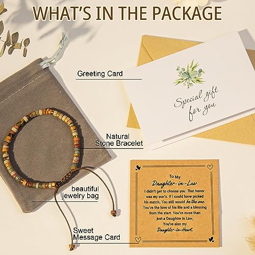 AGOT Daughter in Law Bracelets Gifts: Dear Daughter in Law Birthday Gifts from Mother in Law - color: DIL- Red Creek