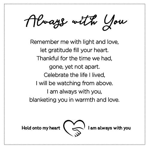 Always With You Softly Said Memorial Blanket- Thoughtful Sympathy Gift to Remember Lost Loved Ones - color: Soft Gray - Non Personalized