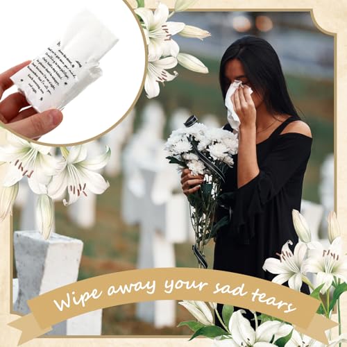 Sinmoe 30 Pack Funeral Tissues Packs for Guests Memorial Keepsakes Facial Pocket Tissues Bulk Favors Inspirational Poem 3 Ply Mini Travel Size Tissue Packs for Guests Relatives Family (Memorial) - style: Memorial