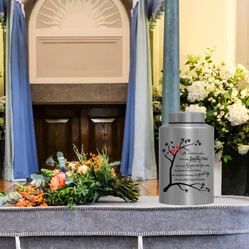 Cremation Urns for Human Ashes Adult Male Female Large Decorative Urn Cardinal Birds Urn up to 220lbs Memory Funeral Burial Urns for Human Ashes(Cardinals Family Tree) | Stainless steel, Personalized, Large Up to 220lbs, Decorative Urns, Urnas Para Ceniza