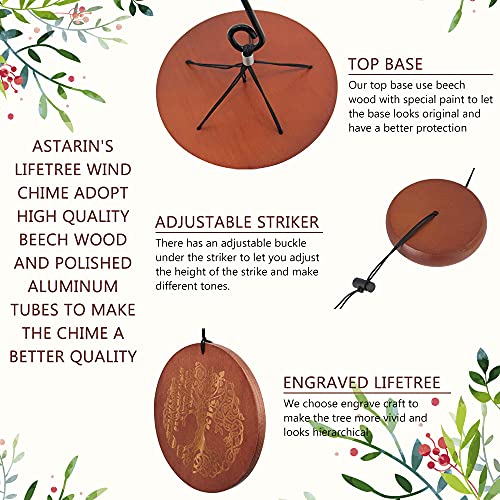 Astarin's Tree of Life Wind Chimes 36in Outdoor Garden Gift for Grandma Mom - color: Black