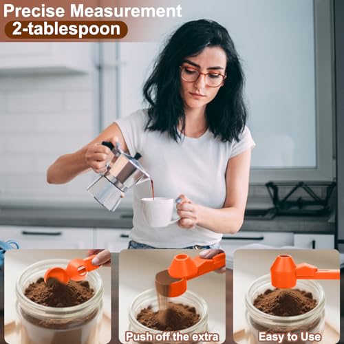 Palksky Coffee Scoop & Funnel for Reusable K Cup Refillable Coffee Pods,2 Tablespoon Coffee Measuring coffee Scooper,1PCS(Orange) - color: Orange