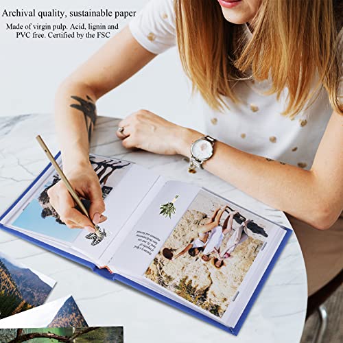 1DOT2 Small Photo Album 4x6, Hold 60 Photos with Memo, Blue - color: Blue, size: 4x6