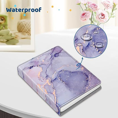 Fintie Photo Album 5x7 Photos, 52 Pockets Small Capacity Wallet Albums Book | Vegan Leather Cover, 5X7 Picture Keepsakes, Family/Wedding/Travel Memory Book, For Boys Girls Art Work, Lilac Marble - color: Lilac Marble