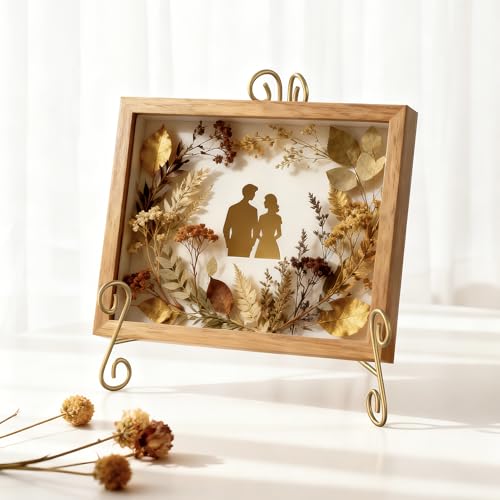 Gold Plate Stand, 12 Inch Decorative Holder for Displaying Platters, Heavy-Duty Metal Easel Stand for Picture, Photo Frame, Books and Round Objects