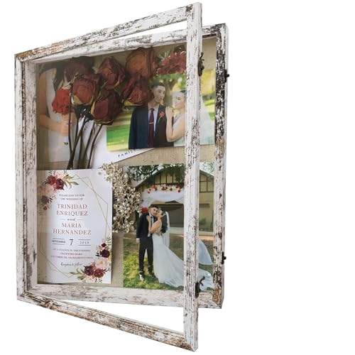 16x20 Wedding Bouquet Shadow Box Display Case,White - color: White, size: 16*20