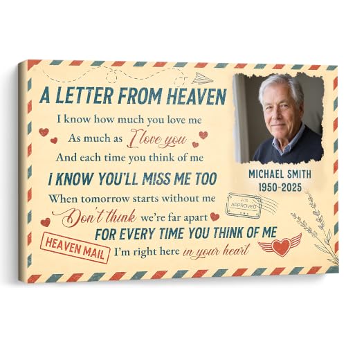 KiKiLuna Personalized Memorial Heaven Letter Canvas Wall Art - color: Design 4