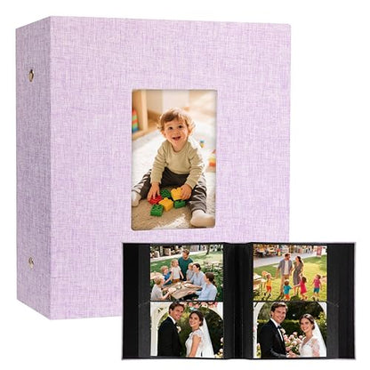Aevdor 5x7 Photo Album, Holds 320 Photos, Linen Cover, Purple | Fits 5x7 Photos, Postcards & Artwork, Family & Wedding Albums, Baby & Travel Memories - color: Purple