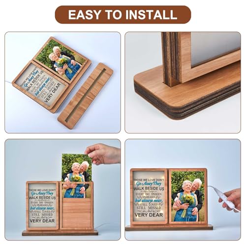 Memorial Gifts Led Picture Frame Sympathy Gifts for Loss of Loved One, 4x6 Memorial Picture Frame for Mother Mom Father Dad remembrance gifts