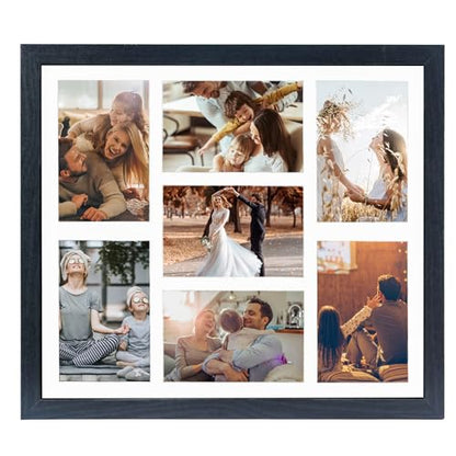 GMFrames Graduation Picture Frame Collage with 7 Openings Multi 4X6 Photo Frame with Wall Hanging for Keepsake Gifts Black - color: Black 4*6(7) Frame with White Mat