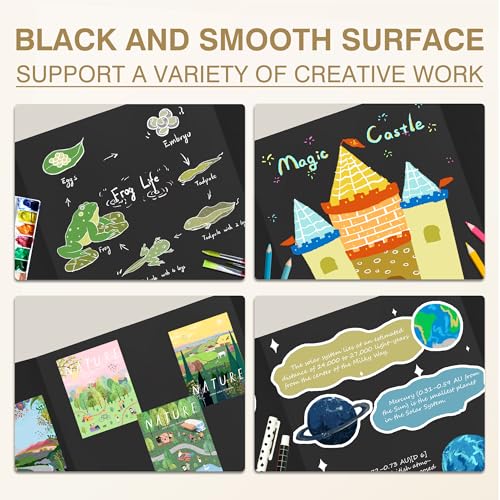 Chell 36x48 Large Size Corrugated Trifold Poster Boards, Black, 2 Pack | Made of Thickened Corrugated Cardboard, Portable, Lightweight - size: Large, 36x48 in