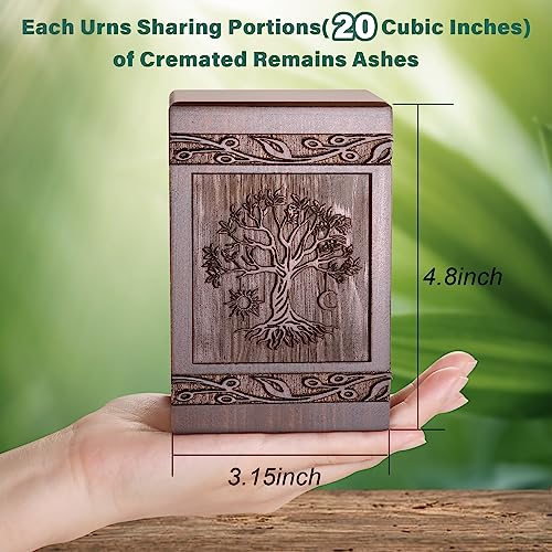 DGDCDV Small Keepsake Urn for Ashes Set of 3 Mini Urn 20 Cubic Inches - size: Small - Set 3 Keepsake Urn