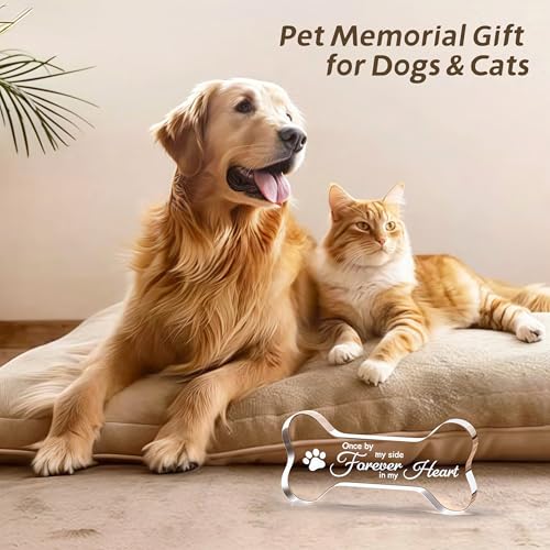Pet Dog Memorial Remembrance Gifts-Loss of Dog Cat Sympathy Gift Bone Shape | Dog Memorial Gifts for Loss of Dog, Crystal Bone Shape Decor Ornament for Dogs Puppy Keepsake