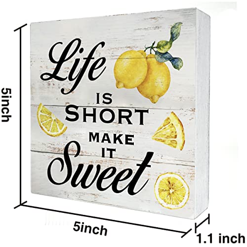 Inspirational Quote Life Is Short Make It Sweet Wood Box Sign - color: Wood
