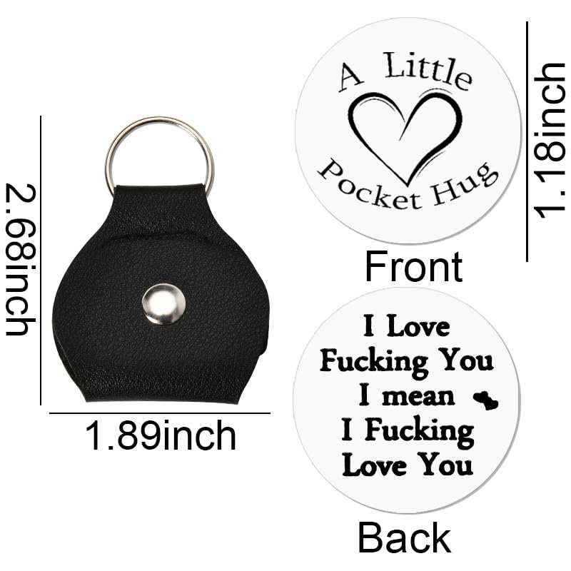 Sisadodo Pocket Hug Token Long Distance Relationship Keepsake Gifts for Son Daughter Birthday Christmas Gifts for Women Men - color: I Love Fucking You