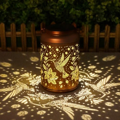 Cawalap Birthday Day Gifts for Women, Solar Lanterns Outdoor Waterproof | Hummingbird Hanging Solar Lights Outside Gardening Gifts, Garden Decor, Mothers Day Gifts for Mom Grandma,