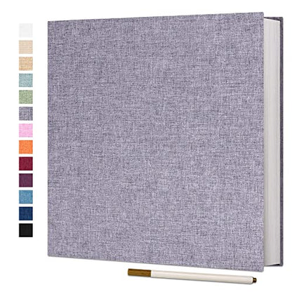 Vienrose Large Photo Album Self Adhesive for 4x6 5x7 8x10 Pictures Scrapbook Album DIY Scrap Book 40 Sticky Pages with A Metallic Pen Grey | Scrapbook Album, 20 Sheets, 4x6 5x7 8x10 Photos, Metallic Pen, DIY Memory Book, Travel Photos, Birthday Gift - col