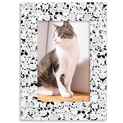 Meow Cat Picture Frame, Cat Mom Lover Gifts for Pet Owner, Mother's Day Memorial Gifts for Friends Women, Desk Decor Kitten Paw Photo Frame -HY01