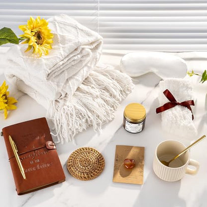 Suhctuptx Care Package for Women, Best Friend Birthday Gifts Self Care Gifts Get Well Soon Gift Baskets for Women, Thinking of You Inspirational Gift for Her Mom Friends Sisters Girlfriend - color: White