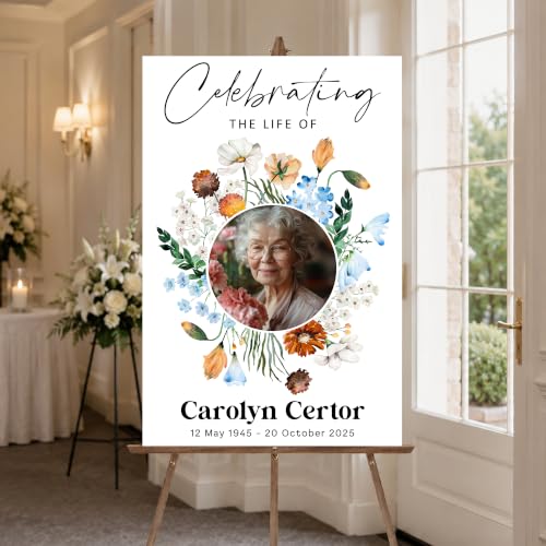 Memorial Sign Celebration of Life Template Funeral Welcome Sign Memorial Service Sign Celebration of Life Decorations Memorial Board - color: #Version 16