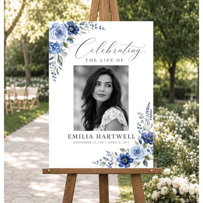 Personalized Funeral Celebration Of Life Welcome Sign #9 - color: Style 9