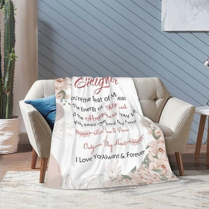 Daughter Gifts from Mom Dad, Daughter Gifts Blanket 60"x50", Daughters Birthday Gift, Daughters Gift Ideas for Mothers Day Graduation Christmas, to My Daughter's Blanket, Daughter's Present - color: Daughter Gifts