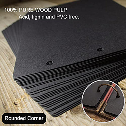 10 Sheets Double Sided 9.84 x 10.24 inch Refill Pages - Acid Free Additional Thick Craft Paper Cardboard for All Series ADVcer 10x10 Three-Ring Loose-Leaf Binder Photo Album Scrapbook (Black) - color: Black