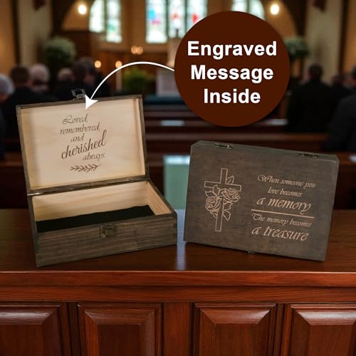 Sympathy Gift for Loss of Loved One, Engraved Memorial Memory Box - size: Medium, style: Memorial