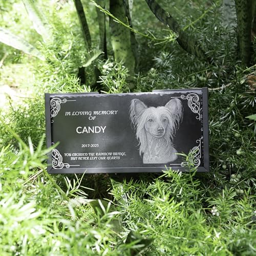 lemuria Memorial Stone Metal Grave Marker Stand for 12x6 Memorial Plaques Outdoor Stake Holder for Cemetery Garden Headstones Grave Marker Temporary Grave Plaque (12x6 Inches Stand)