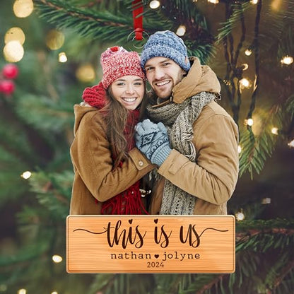 Personalized Custom Photo Ornament, This is Us w/Names & Year Date, Double-Sided Print, Custom Christmas Ornaments for Tree - style: This Is Us