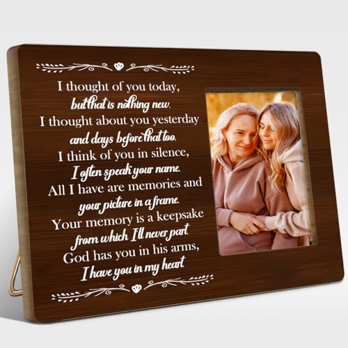 I Have You in My Heart Wood Picture Frame,Memorial Gifts for Loss of Loved One,Memory Gift for Loss of Mother Father Son,Sympathy Gifts Photo Frame - style: Mom-5