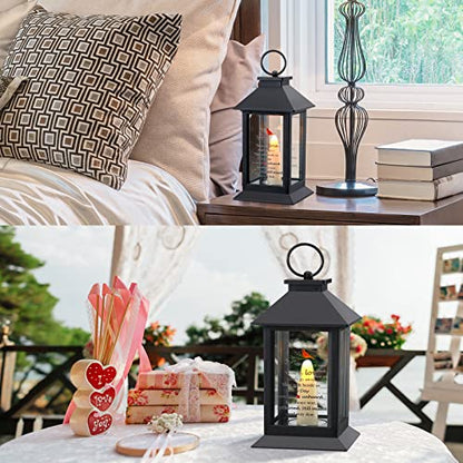 Kingdder 3 Pieces Memorial Lantern Sympathy Gifts Funeral Cardinal Lantern with Flickering LED Candle Black Bereavement Gifts in Memory of Loved One Candle for Loss Mom Mother Dad Father Husband