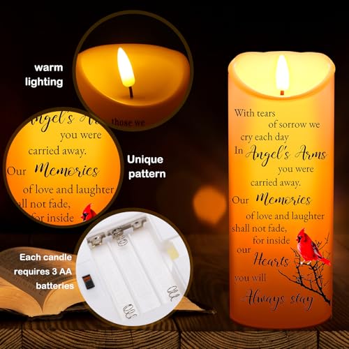 Gerrii Flameless Cardinal Memorial Sympathy Candle LED Battery,Retro Style - style: Retro