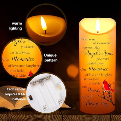 Gerrii Flameless Cardinal Memorial Sympathy Candle LED Battery,Retro Style - style: Retro