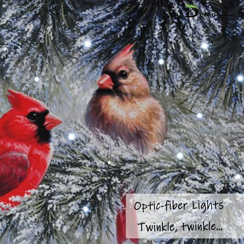 DEMAGNNIE Lighted Canvas Art 6H Timer 8x6 Cardinal Tabletop Wall Dual Use - color: First Love, size: 8"L x 6"W