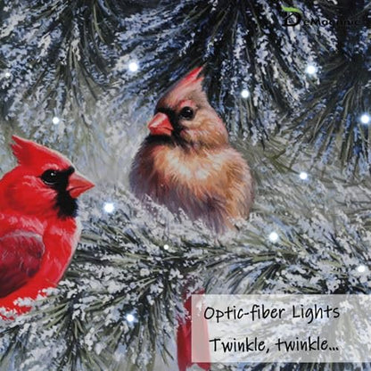 DEMAGNNIE Lighted Canvas Art 6H Timer 8x6 Cardinal Tabletop Wall Dual Use - color: First Love, size: 8"L x 6"W