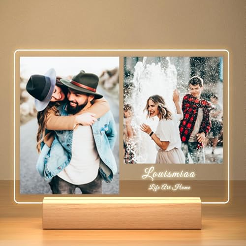 LOUISMIAA Custom Picture Frames Light,Personalized Photo Frame with Night Light,Customized Picture Frame,Personalized Anniversary Birthday Valentine's Day Gifts for Women Men Same Day Shiping - color: Style 5